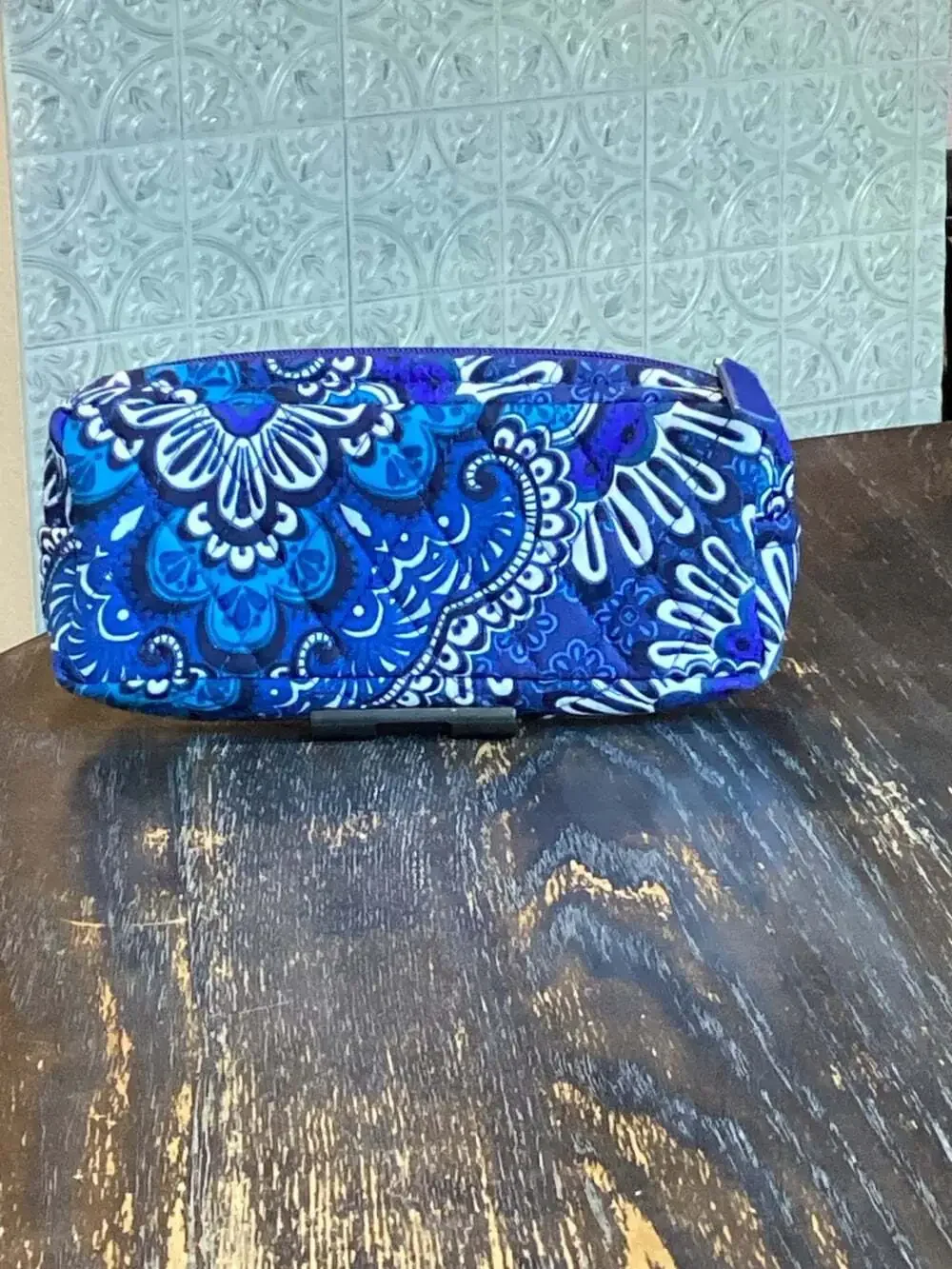 Vera Bradley Blue Tapestry Cosmetic Bag